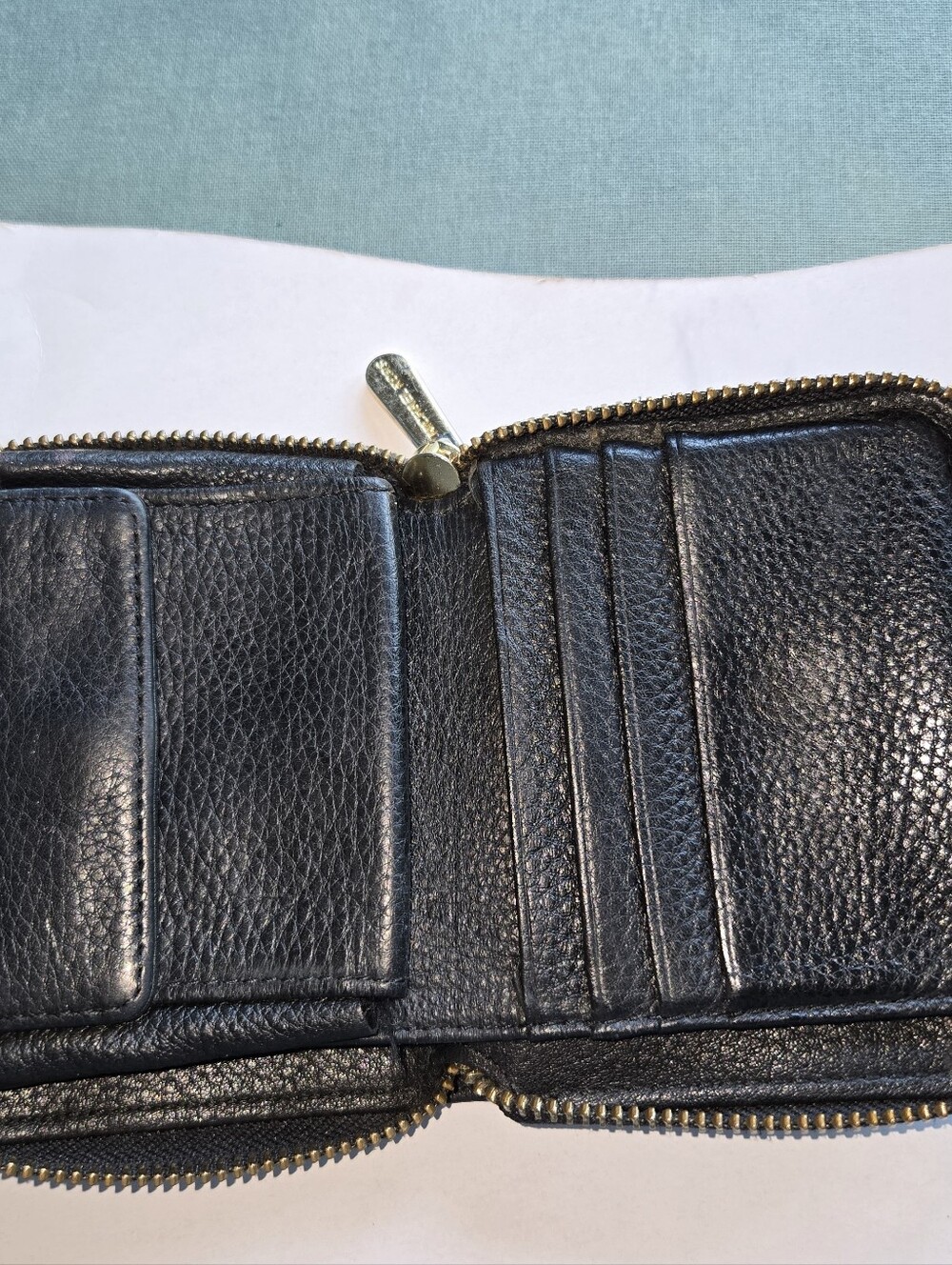 Michael Kors Black Leather Wallet with Gold Plaque - Picture 6 of 6